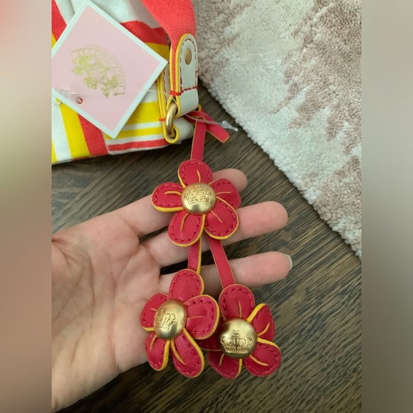 JUICY COUTURE Striped Yellow Orange Hobo Cotton Fabric Shoulder Bag BRAND NEW - Picture 12 of 16